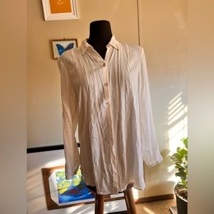 J Jill long, white button down shirt shell 🐚 buttons size medium